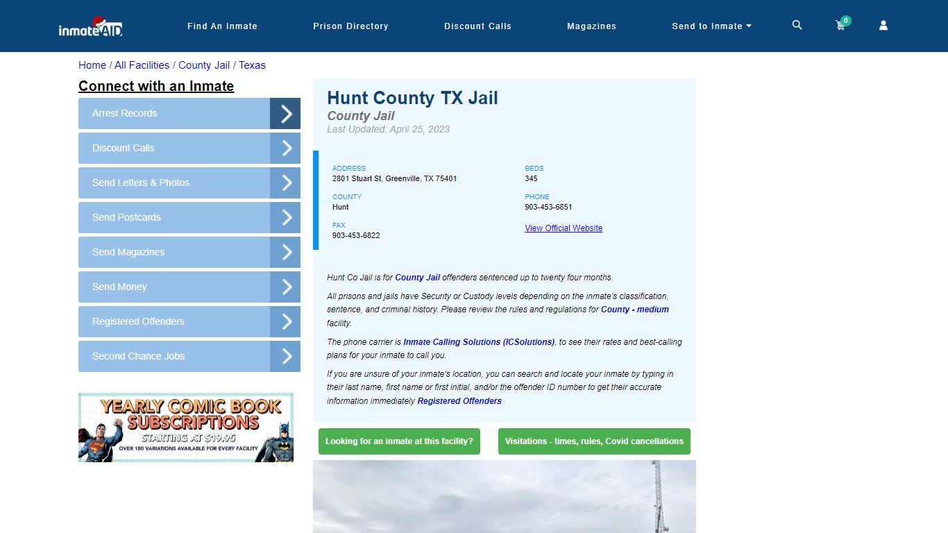 Hunt County TX Jail - Inmate Locator - Greenville, TX